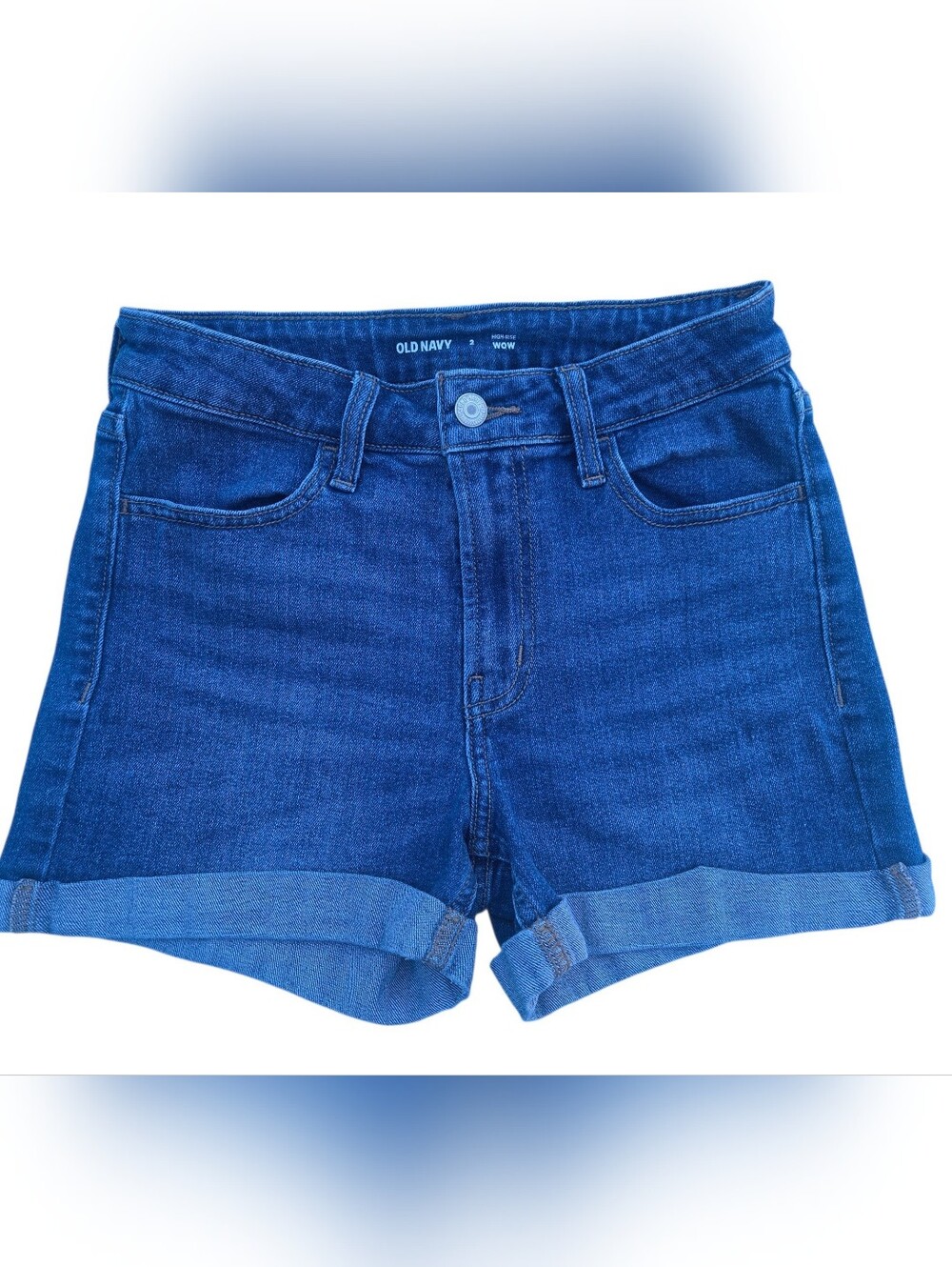 Old Navy Women's Dark Blue Denim Cuffed Shorts